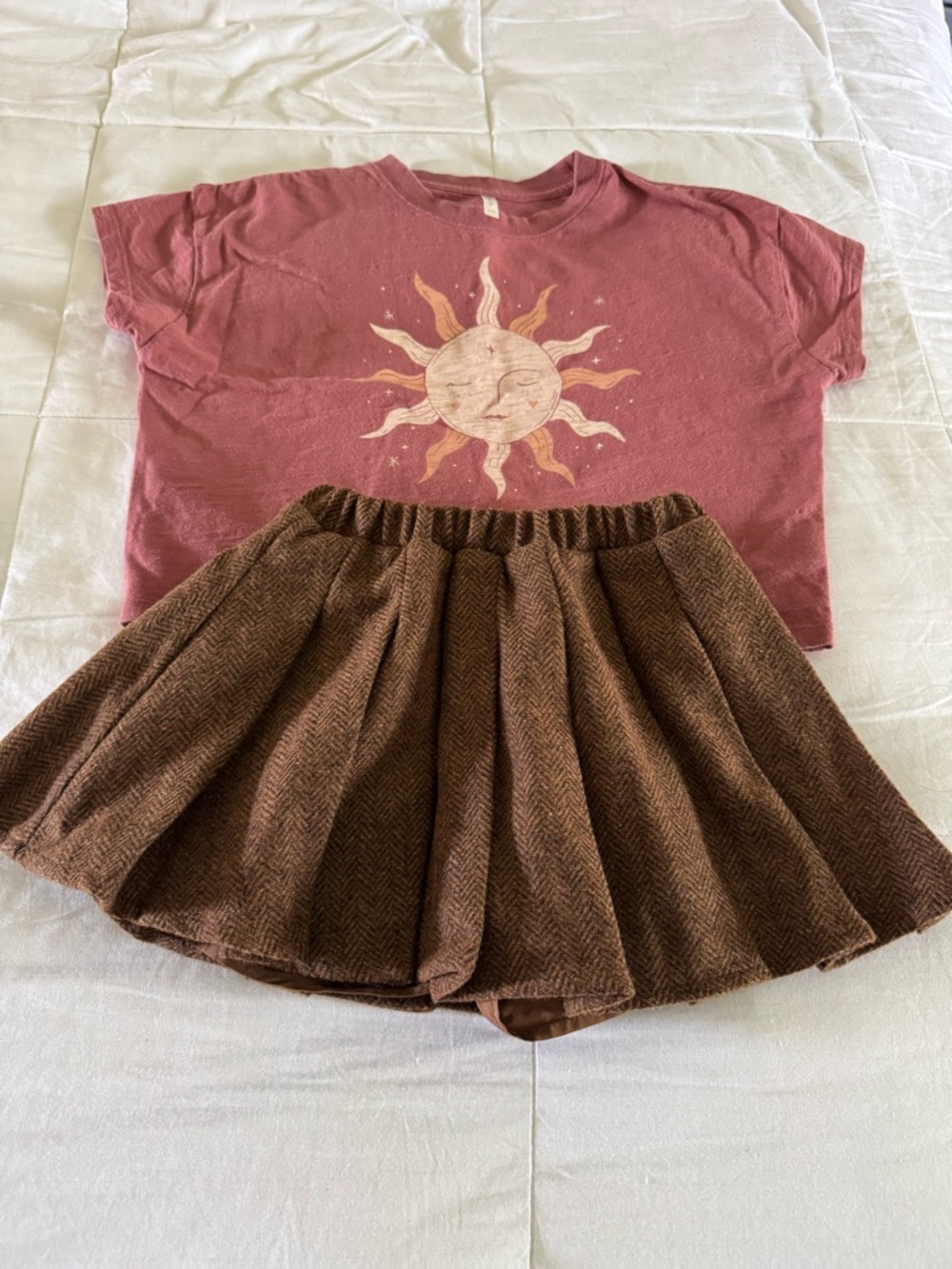 Rylee + Cru Graphic Tee and Brown Skort